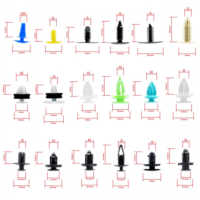 Auto bevestiging clips set 500 delig