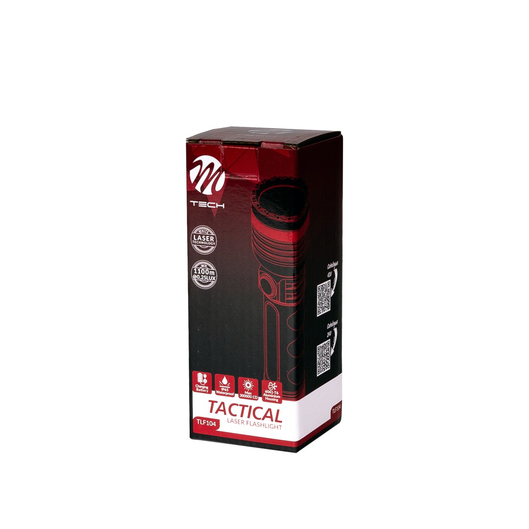 M-TECH Tactische Laser Zaklamp TLF104, 1x10W Witte LASER LED	