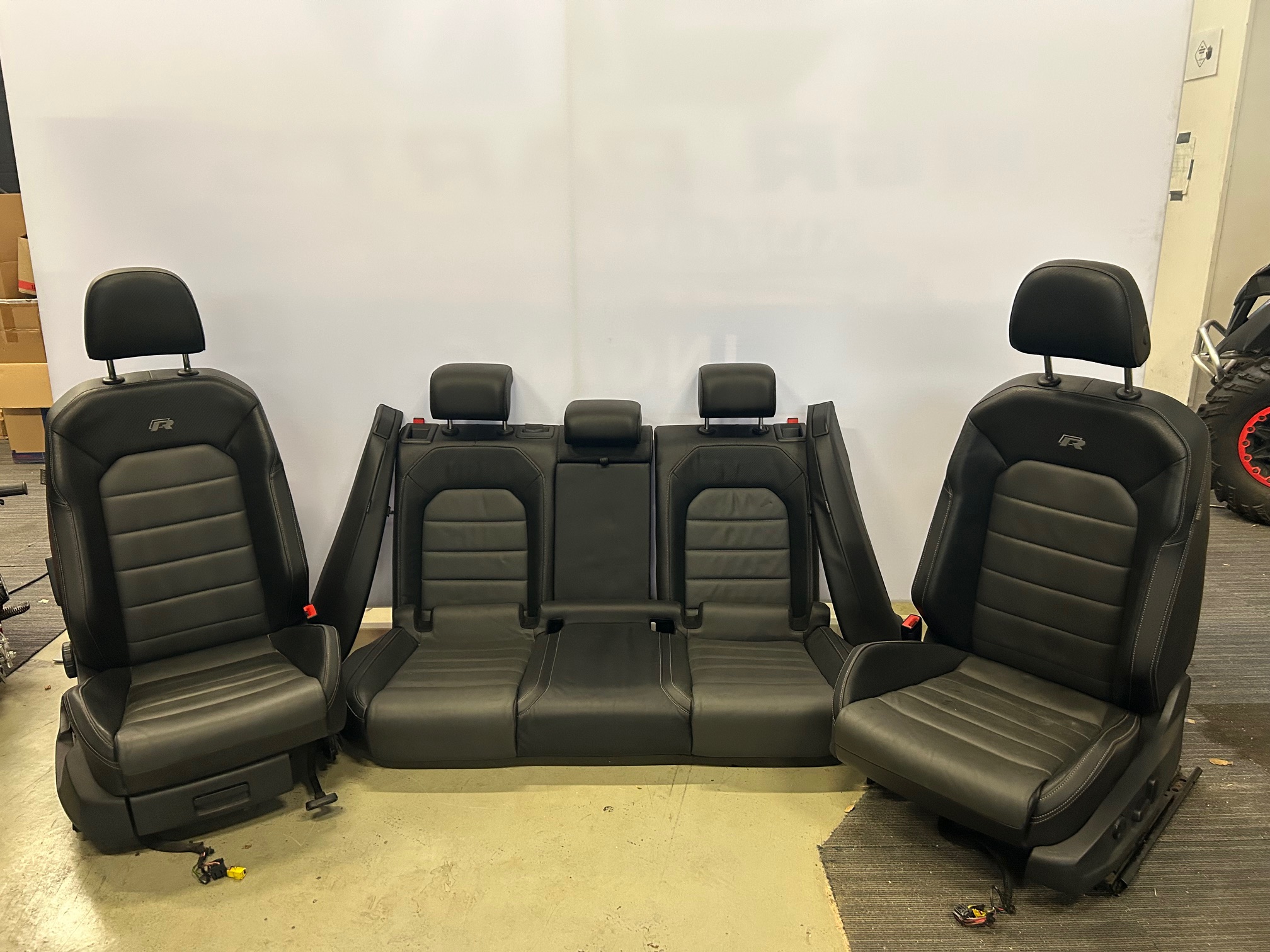 Interieur - VW Golf 7 (5G) - R-LINE - Leder Grijs / Zwart Carbon