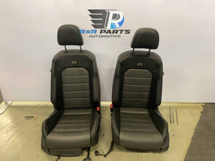 Interieur - VW Golf 7 (5G) - R-LINE - Leder Grijs / Zwart Carbon