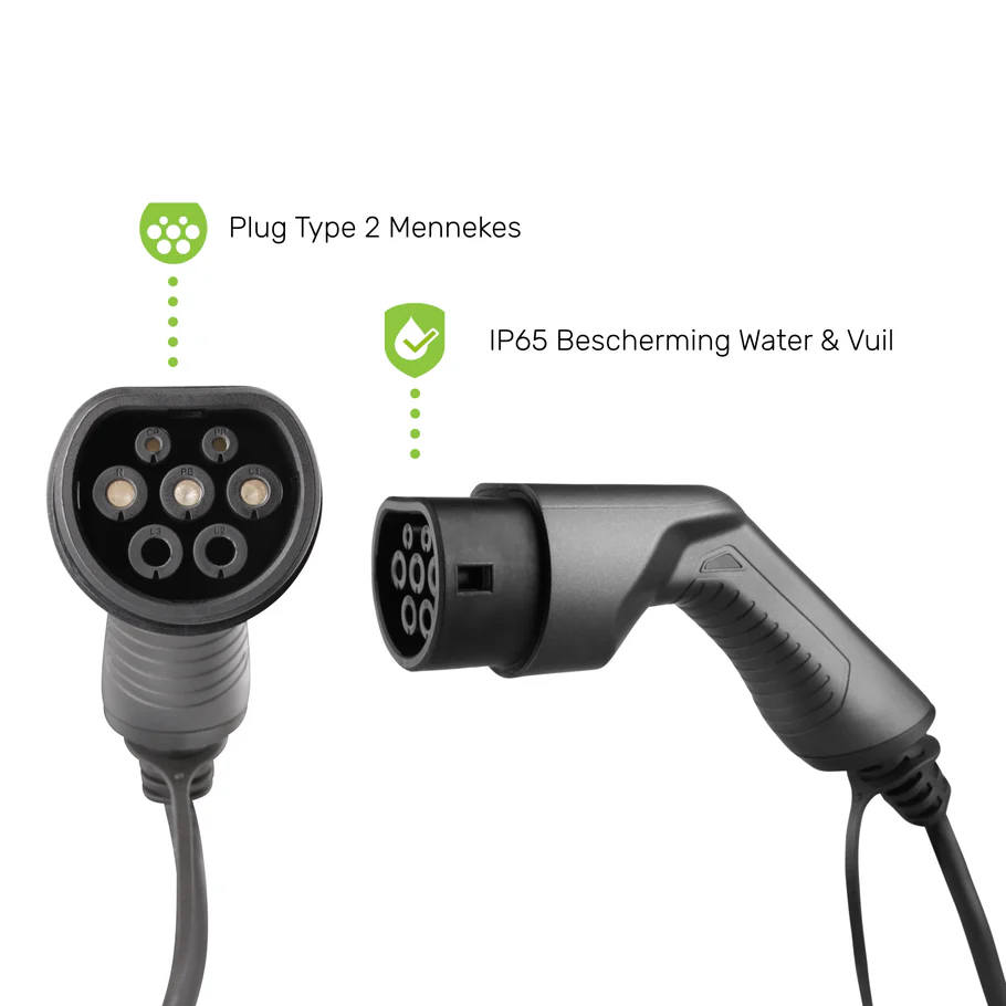 Besen Mobiele Lader Type 2 naar Schuko - 2 Laadstanden - 10 Meter kabel