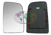 SPIEGELGLAS BOVEN verwarmb.+mont. plaat met rechthoekig  bevest.deel